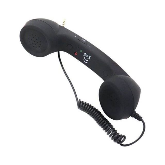 Inteprter Teléfono Auricular Auricular Receptor Clásico Con cable A prueba de radiación Receptores de teléfono Teléfonos móviles Auricular Videojuegos y accesorios Negro