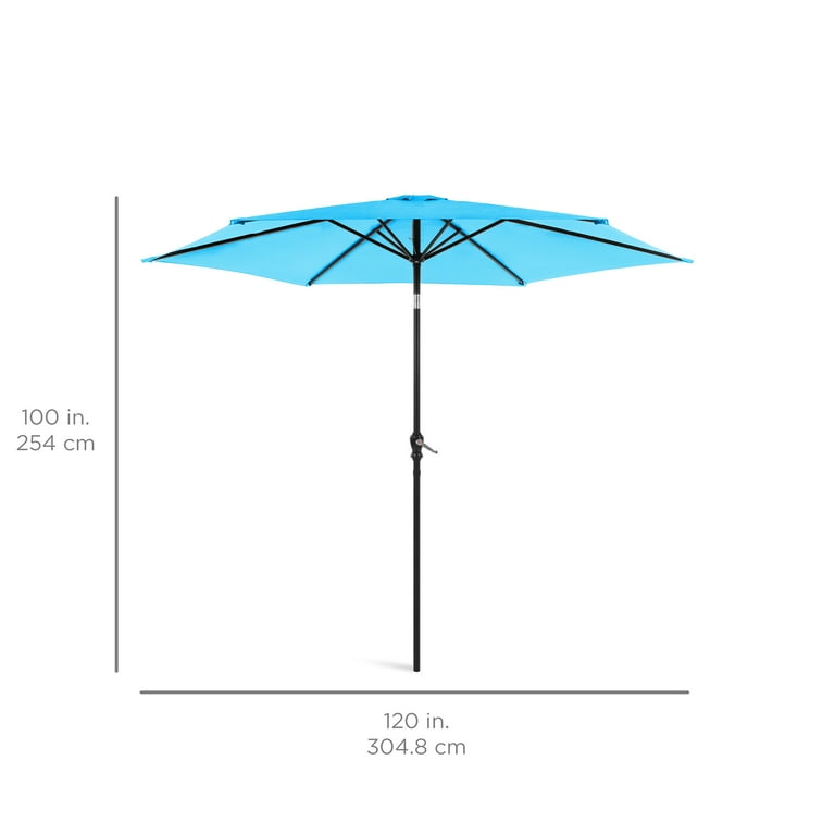 Steel Market Patio Umbrella 10ft, Crank, Tilt, 6 Ribs, UV Protection, Steel Frame, Sky Blue - Walmart.com Steel Market Patio Umbrella 10ft, Crank, Tilt, 6 Ribs, UV Protection, Steel Frame, Sky Blue - Walmart.com