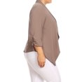 thumbnail image 2 of Women's Solid Casual Plus Size Loose Fit Draped Cardigan Blazer Jacket/Made in USA, 2 of 4