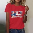 thumbnail image 7 of Womens American Flag Shirt USA Patriotic Crew Neck T-Shirt 4th of July Short Sleeve Tee, 7 of 7