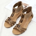 thumbnail image 6 of BadPiggies Wedge Sandals for Women Open Toe Casual Summer Roman Mid-Heel Breathable Beach Sandals, 6 of 10