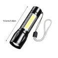 thumbnail image 3 of YUVA 1000 Lumens Zoomable LED Flashlight, IPX5 Waterproof, 3 Lighting Modes (High/Low/Strobe), USB Rechargeable with 3500mAh Battery, Power Bank Function, Long Range for Outdoor Camping Emergency, 3 of 8