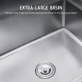 thumbnail image 4 of Wilprep Dishwashing Sink w Backsplash Heavy Duty Water Basin & More 1 Compartment, 4 of 10