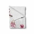 thumbnail image 2 of Floral Soft Flannel Fleece Blanket, Cherry Blossom Sakura Branch Spring Fruit Tree Flowers Hand Drawn Style Illustration, Cozy Plush for Indoor and Outdoor Use, 50" x 70", Pink Green, by Ambesonne, 2 of 6