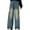 Blue, variant on Little Girls Aesthetic Baggy Ripped Jeans Star Straight Wide Leg Denim Pants Kids Y2K Cute Fashion Flare Trousers