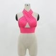 thumbnail image 3 of KOMOO Women Crisscross Halter Vest Hollow Out Halter Backless Crop Tops Bandage Slim Tank Tops, 3 of 4