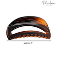 thumbnail image 3 of Parcelona French Thin Arch Cutout Medium 3" Hair Claw Clips for Women Set of 2 (Black), 3 of 17