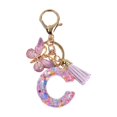 thumbnail image 2 of Llavero con letra inicial, adorable llavero para bolso, color brillante C, 2 of 9