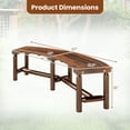 thumbnail image 3 of Gymax Patio Curved Bench for 2-3 People Outdoor Loveseat for Backyard Garden Brown, 3 of 7