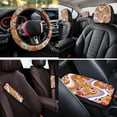 thumbnail image 4 of HUIACONG Hippie Flower Car Seat Covers Full Set 14 Pcs Universal Car Accessories Front and Back Seat Covers with Armrest Covers Steering Wheel Cover Seatbelt Covers Coasters Headrest Covers Keychain, 4 of 8