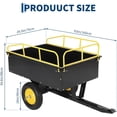 thumbnail image 6 of 750 LBS Capacity Utility Dump Trailer, 15 Cu Ft Heavy Duty Steel Garden Dump Cart with Removable Sides, Foot Pedal & Hand Pull Design, Compatible with ATV UTV Lawn Mower Tractor, 6 of 7
