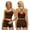 Brown, variant on Womens workout set 2 piece Adjustable Spaghetti Straps Top and High waist Shorts for Pilates, yoga, gym
