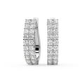 thumbnail image 2 of Boucle d'Oreille Créole en Diamant de Laboratoire / Boucles d'Oreilles Créoles Gracie à Double Rang en Forme Ronde Certifiées IGI de 5 Carats / Or Blanc 14K / Monture à Griffes Qualité FG-VS1-VS2 / Friendly Diamonds, 2 of 5