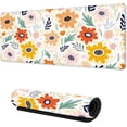 thumbnail image 1 of Large Colorful Flower Grass Leaves Gaming Keyboard Mat NonSlip Rubber Base, Big Extended Desk Mat Protector, Stitched Edges, Perfect for Home Office, 31.5x15.7 in, 1 of 6