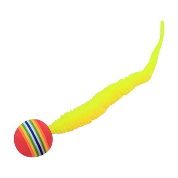 Estrella de bola colorida, bola vacía con cola, suministros para mascotas Caterpillar, bola para moler y rodar gatos