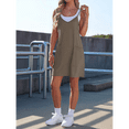 thumbnail image 4 of Robe d'Été pour Femmes 2025 Sans Manches Décontractée Mini Robe à Bretelles Spaghetti Robes Courtes avec Poches Kaki P, 4 of 7
