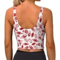 thumbnail image 4 of Goofa Red Football Printed Sports Bras for Women, High Impact Running Bra Workout Crop Tank Tops Longline Sports Bra Push up-Large, 4 of 9