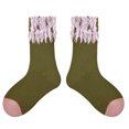 thumbnail image 4 of Xijirk Fringe Lace Crew Socks Color Block Cotton Ankle Socks Size:5-8 Years, 4 of 5