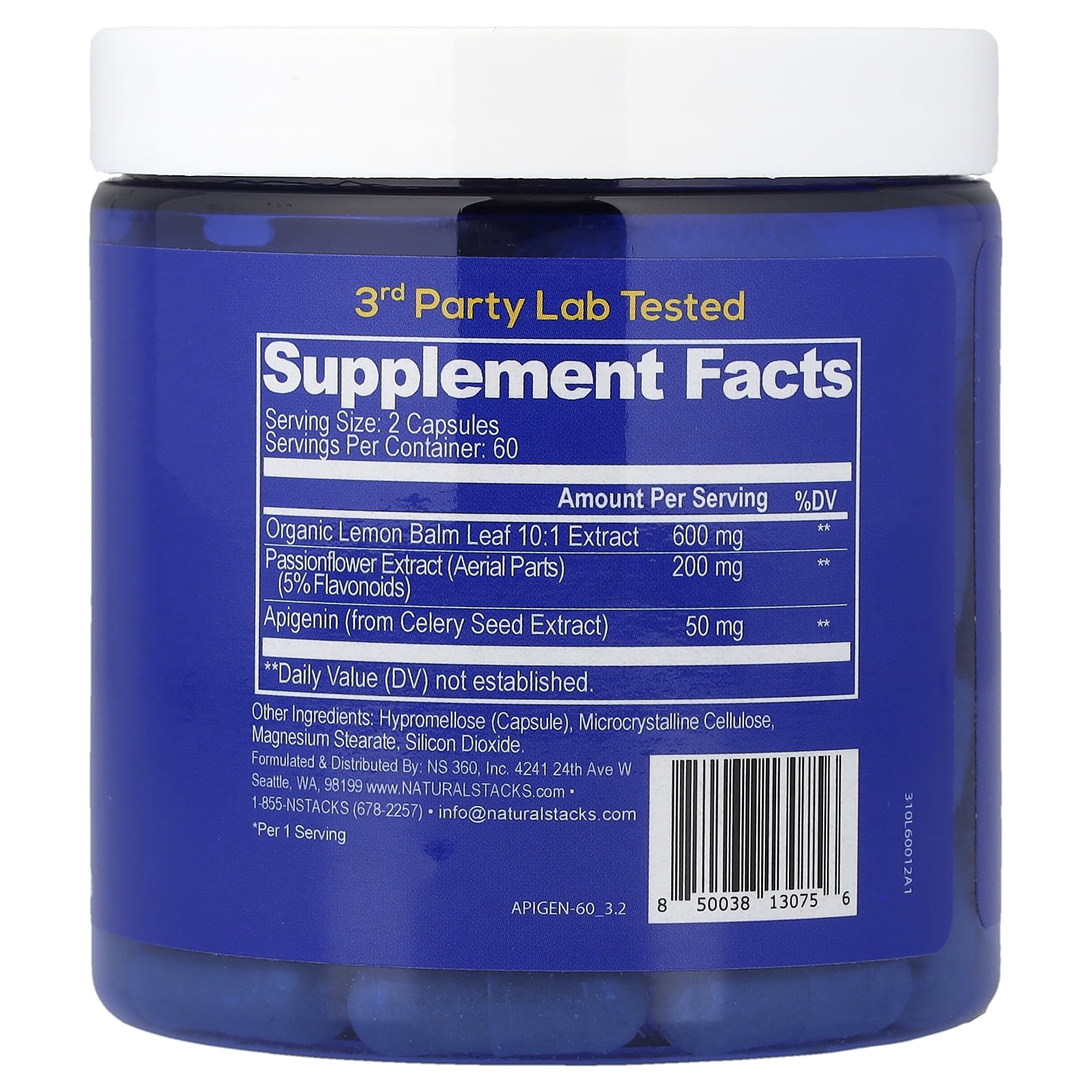 Natural Stacks Apigenin+, 120 Vegan Capsules