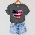 thumbnail image 6 of Fjofpr Graphic Teeshirts for Women Womens Tops Blouses Summer Tunic Tops Heart Shaped Top Short Sleeve Solid Color Loose Round Neck Tees Shirts, 6 of 7