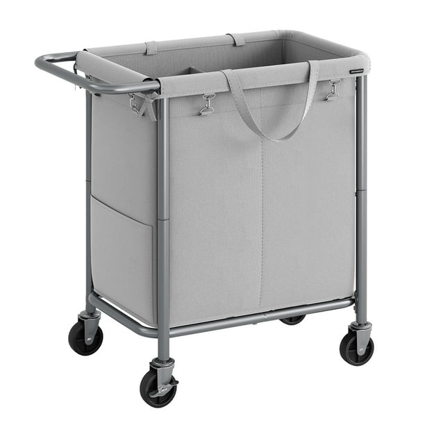 Cesta de ropa SONGMICS Rolling de 140 litros con ruedas, color gris tórtola