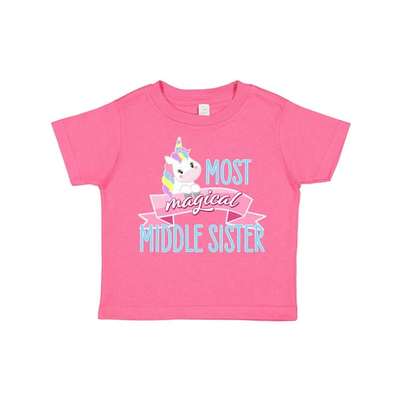 Inktastic Most Magical Middle Sister Cute Unicorn Girls Toddler T-Shirt