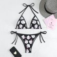 thumbnail image 4 of Conjunto de bikini Sanrio Hello Kitty Kawaii con bonitos dibujos animados de anime para verano, playa, bragas con tiras suaves, traje de baño Kawaii, bikini sexy Y2k, 4 of 4