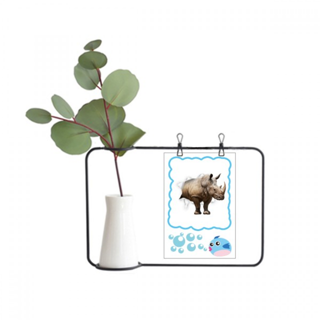 Animal Paper Break Shocks Rhinoceros Transparent Glass Hanging Vases Decoration Bottle