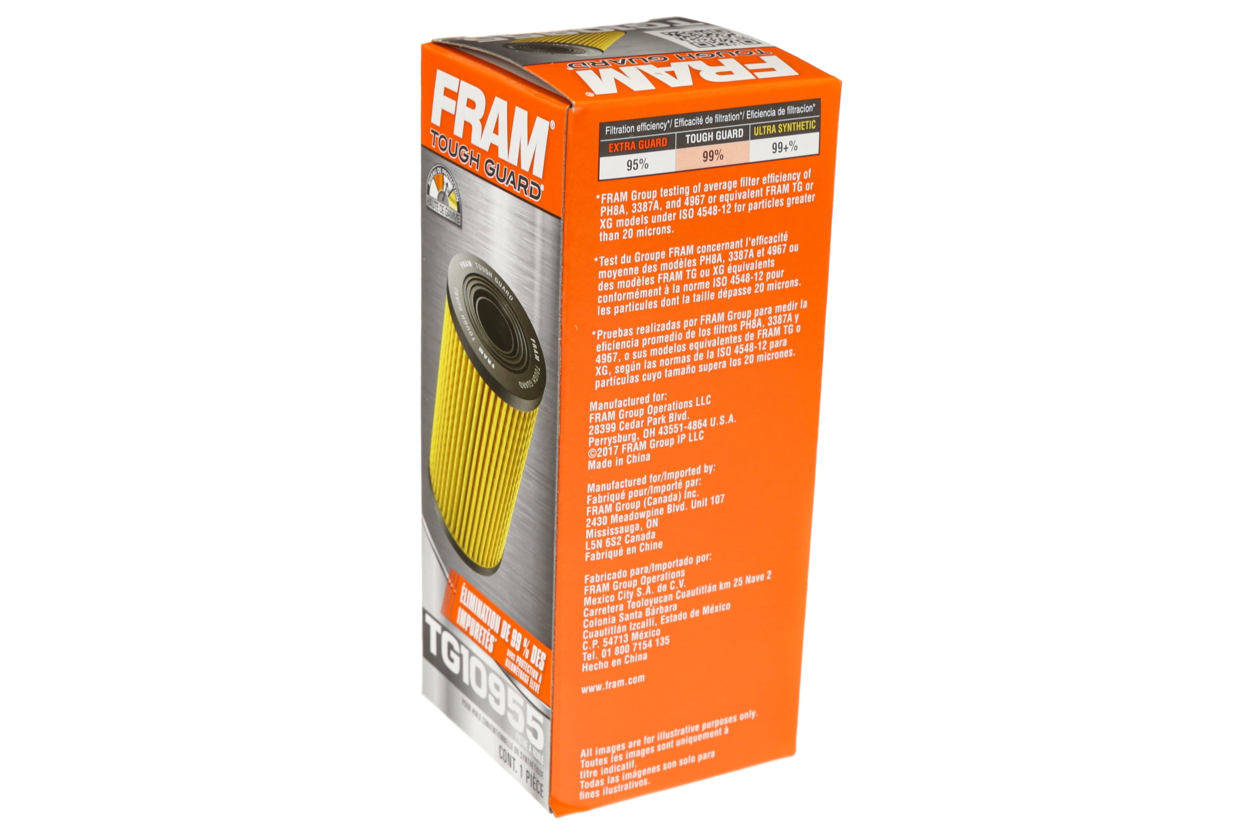 (3 pack) FRAM Tough Guard Oil Filter, TG10955, for Chrysler, Dodge, Jeep and Ram Vehicles Fits select: 2012-2013 JEEP WRANGLER, 2011-2013 DODGE GRAND CARAVAN