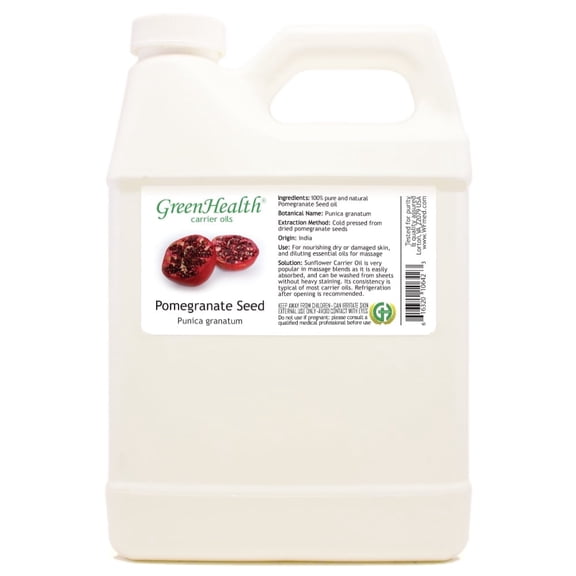 GreenHealth Pomegranate Carrier Oil, White Plastic Jug with Cap 32 fl oz