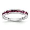 thumbnail image 2 of 14k White Gold Channel Set Gemstone Ruby Wedding Band Classic Anniversary Ring 1/4 Ct., 2 of 8