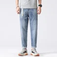 thumbnail image 4 of Pantalones vaqueros de verano azul claro para hombre, pantalones harén con bolsillos, pantalones vaqueros para hombre, novedad en ropa de calle Y2k, ropa gótica de los años 2000, lujo suave, 4 of 5