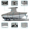 thumbnail image 3 of 600D Marine Grade Fade and Tear Resistant Trailerable T-Top Boat Cover, Heavy-Duty Waterproof and UV-Proof TTOP Boat Storage Cover, Grey (24'-26' Long (Beam Width up to 112")), 3 of 6