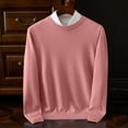 thumbnail image 2 of Yiliang Pullover Sweater for Men Fall and Winter Long Sleeve Warm and Thermal Top Clothes ,Hot Pink,M, 2 of 6