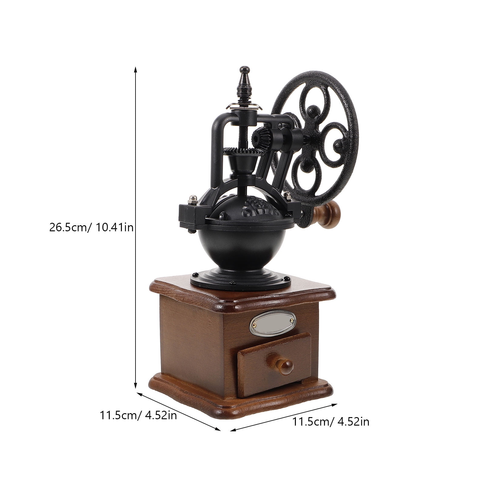 Tineasur Manual Coffee Bean Grinder Iron Wood Black for Adults Rich Aroma
