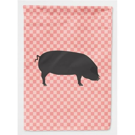 Devon Large Black Pig Pink Check Garden Flag