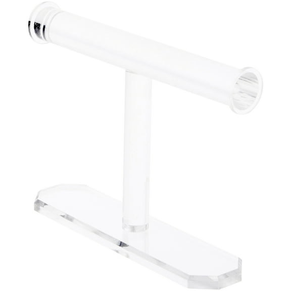 Plymor Clear Acrylic T-Bar Bracelet Display Stand, 6.25" H x 8" W x 2" D