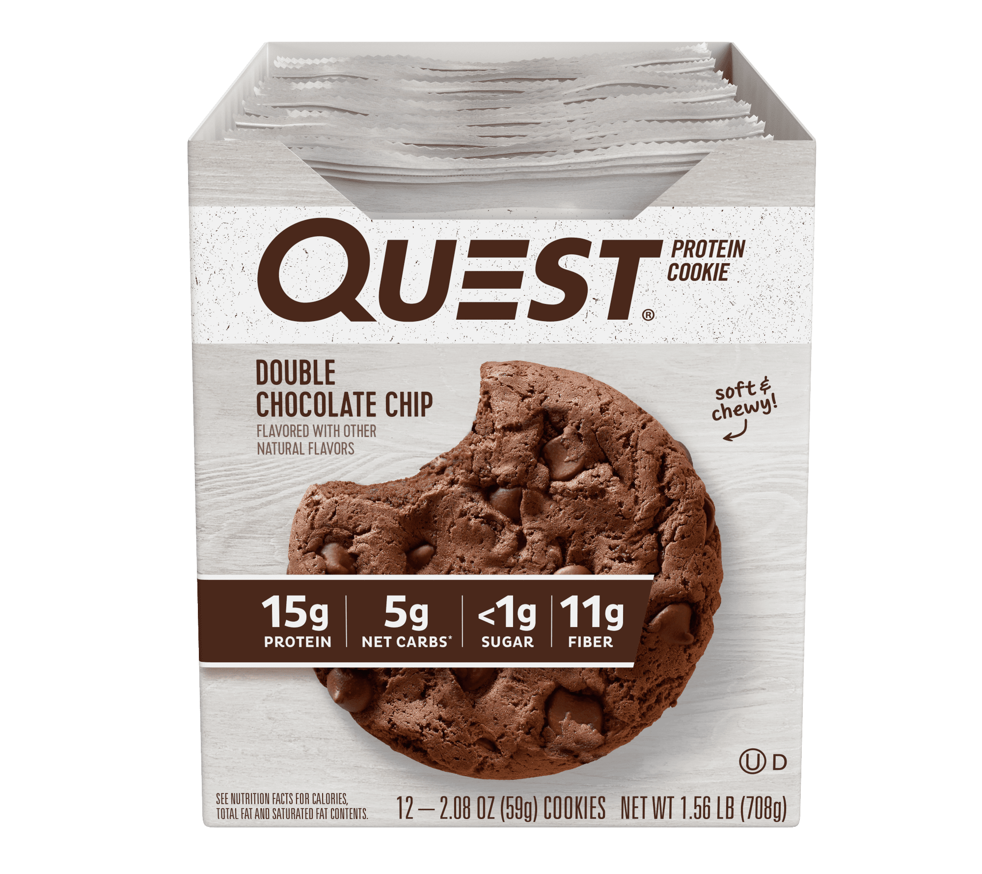 Quest Protein Cookie, Double Chocolate Chip, 15g Protein, 12 Ct
