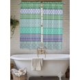 thumbnail image 4 of Purple Green Boho Bathroom Window Curtain, Vintage Ethnic Tribe Abstract Art Light Filtering Coffee Kitchen Curtains, Bedroom Living Room Curtains 2 Panel 84"x63", 4 of 6