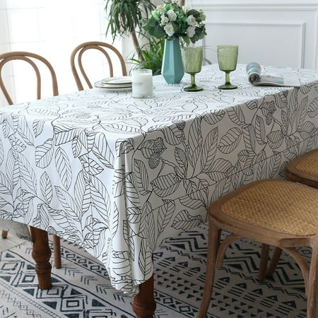 

Yipa Leaves Printed Polyester Fabric Tablecloth Table Cover for Kitchen Dining Room Oblong/Rectangle/Square Tablecloth Multi-Size