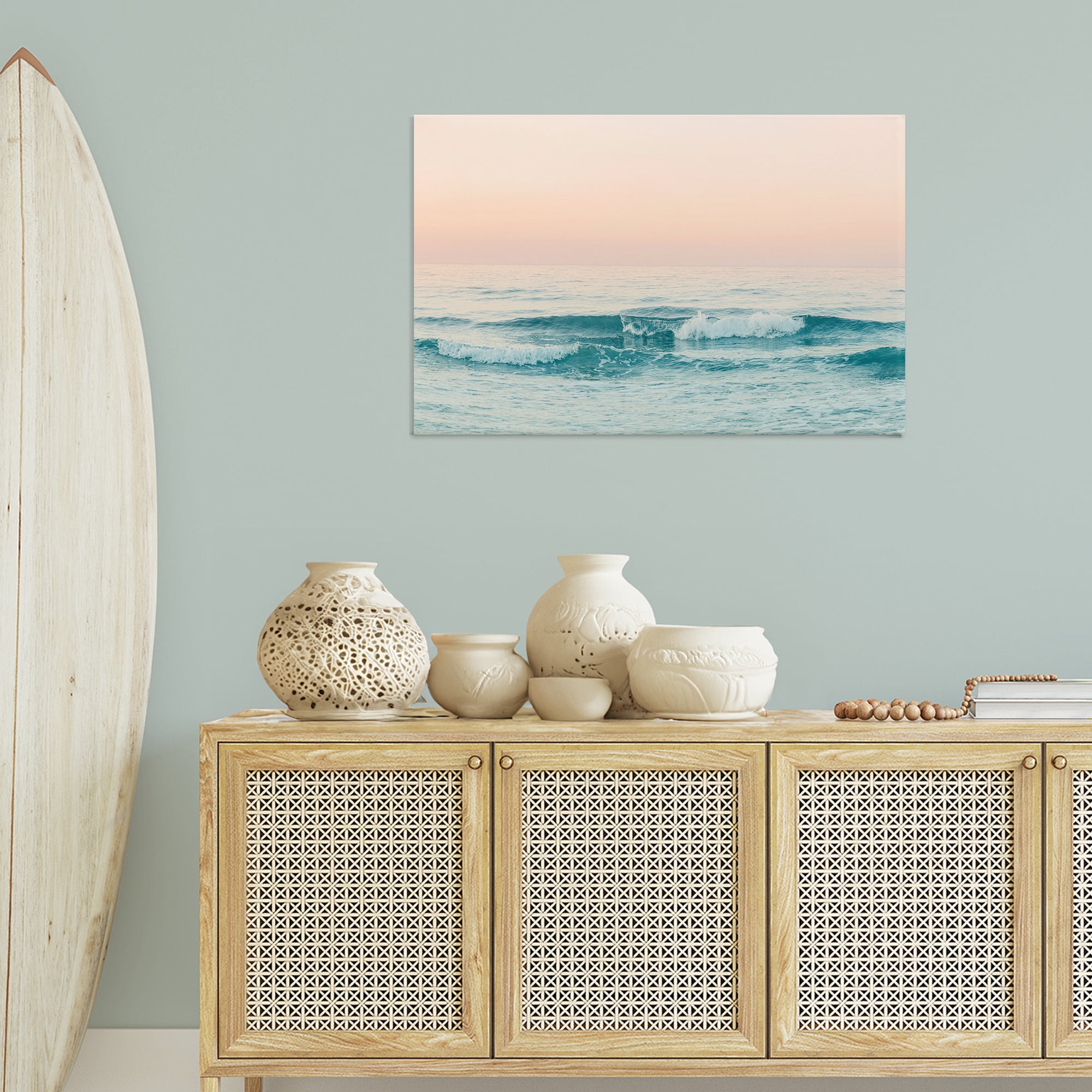 Stupell Industries Greece Ocean Waves Nautical & Beach Photography Wrapped Canvas Art Print Wall Art, 36 x 24