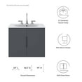 thumbnail image 4 of Sink Vanity Cabinet, White Grey Gray, Ceramic, Melamine, Modern Contemporary, Hotel Bedroom Bathroom Master Suite Guest, 4 of 9