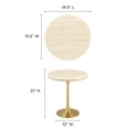 thumbnail image 6 of Modway Lippa 20" Round Artificial Travertine Stone Side Table in Brown/Gold, 6 of 8