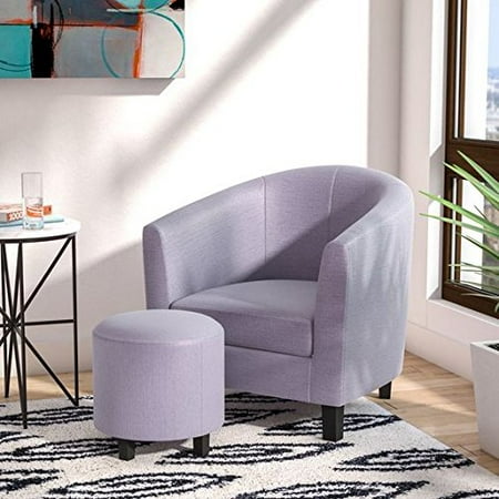 - Ocean Bridge Furniture Lavelle 7AM Barrel Chair and Ottoman Set, Dark Grey