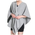 thumbnail image 2 of DPTALR Womens Comfort Solid Color Temperament Solid Color Woolen Cape Cape Jacket, 2 of 4