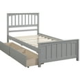 thumbnail image 2 of Gray Twin Wood Platform Bed With Drawer Functionality - Solid Construction Two Drawers For A Stylish Bedroom, 2 of 6