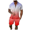 thumbnail image 2 of PEASKJP Workout Short Sets for Men Men's Tracksuit 2 Piece Polo Athletic Sweatsuit and Shorts Sets Short Sleeve Casual Sports Outfits (Red,4XL), 2 of 4