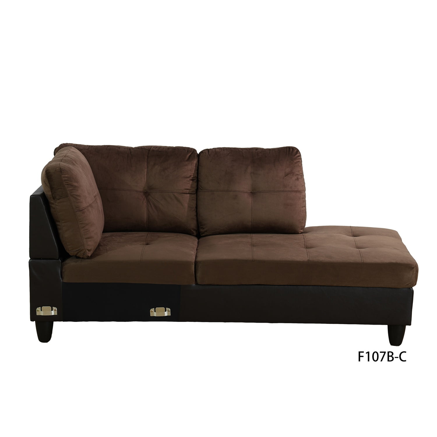 Hommoo Lint &PVC Sectional Sofa Couch Living Room Furniture Sets, Modern L Shaped Sectional Sofa Set, Brown(No Ottoman)
