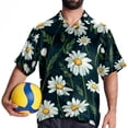 thumbnail image 4 of Daisy Men's Poplin Shirt, Casual Short Sleeve Printed Button Down Summer Beach Unisex Shirts, 4 of 6