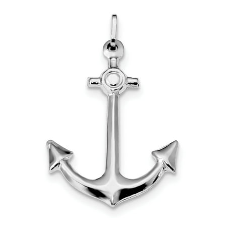 Sterling Silver Anchor Charm - Sterling Silver Polished Anchor Charm Pendant